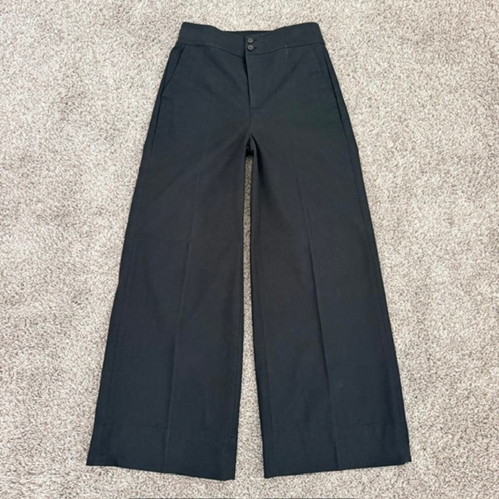 J. Crew Super Wide Leg Pants Women's 4P High Waisted Flare Black‎ Bell Bottom